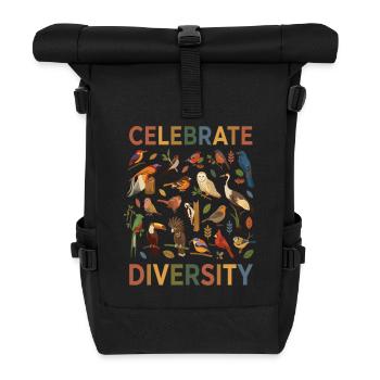  Vogel Vielfalt Natur Diversity Geschenk - Rolltop Rucksack - Schwarz - Vorne