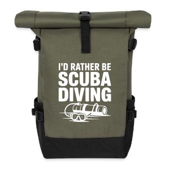 Ich würde lieber tauchen - Rolltop Rucksack - Olive/Schwarz - Vorne