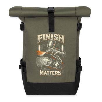 Fahrzeuglackierer Autolackierer Finish Matters - Rolltop Rucksack - Olive/Schwarz - Vorne