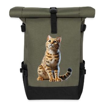 Savannah Katze Savannah Cat - Roll Top Backpack - olive/black - Front