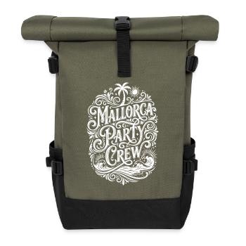 Mallorca Party Crew Saying Malle - Roll Top Backpack - olive/black - Front