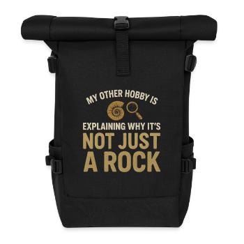 Kein Stein nur Fossil | Fossilienjagd Humor - Rolltop Rucksack - Schwarz - Vorne