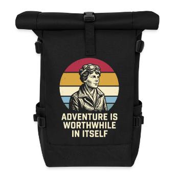 Amelia Earhart Das Abenteuer ist lohnenswert - Rolltop Rucksack - Schwarz - Vorne