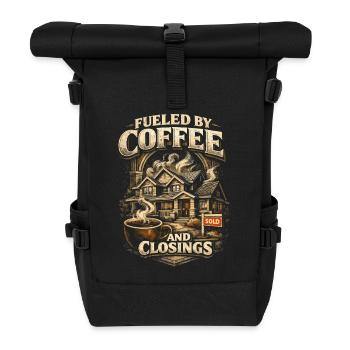 Immobilienmakler Makler Coffee And Closings - Rolltop Rucksack - Schwarz - Vorne