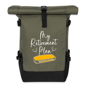 Harmonica Folk Music Folk Festival - Roll Top Backpack - olive/black - Front
