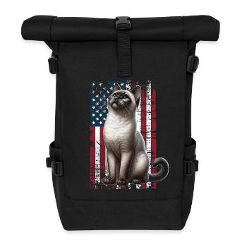 Siamese Cat US Siamkatze - Rolltop Rucksack - Schwarz - Vorne