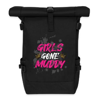 Girls gone muddy Schlammlauf Mud Run Muddy Race - Rolltop Rucksack - Schwarz - Vorne