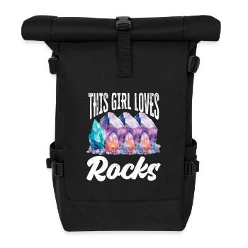 This Girl Loves Rocks Geologist - Rock Collector - Roll Top Backpack - black - Front