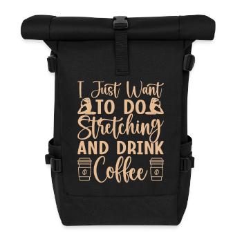 Le yoga veut juste s’étirer et boire du café drôle - Sac à dos roll top - noir - Devant