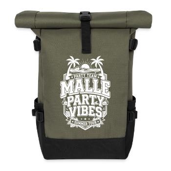 Malle Party Vibes Mallorca Saying - Roll Top Backpack - olive/black - Front