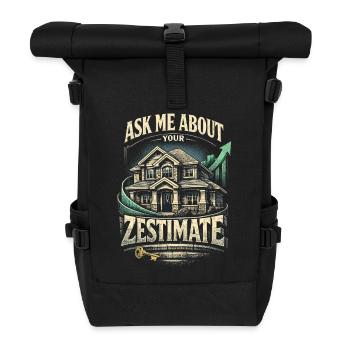 Immobilienmakler Makler Ask Me About Zestimate - Rolltop Rucksack - Schwarz - Vorne