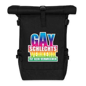 Gay schlechtsverkehr  / Lustiges Wortspiel, Pride - Rolltop Rucksack - Schwarz - Vorne