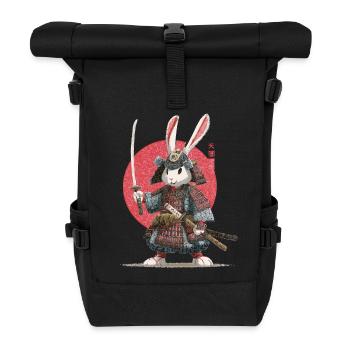 Bunny Samurai in Armor - Roll Top Backpack - black - Front