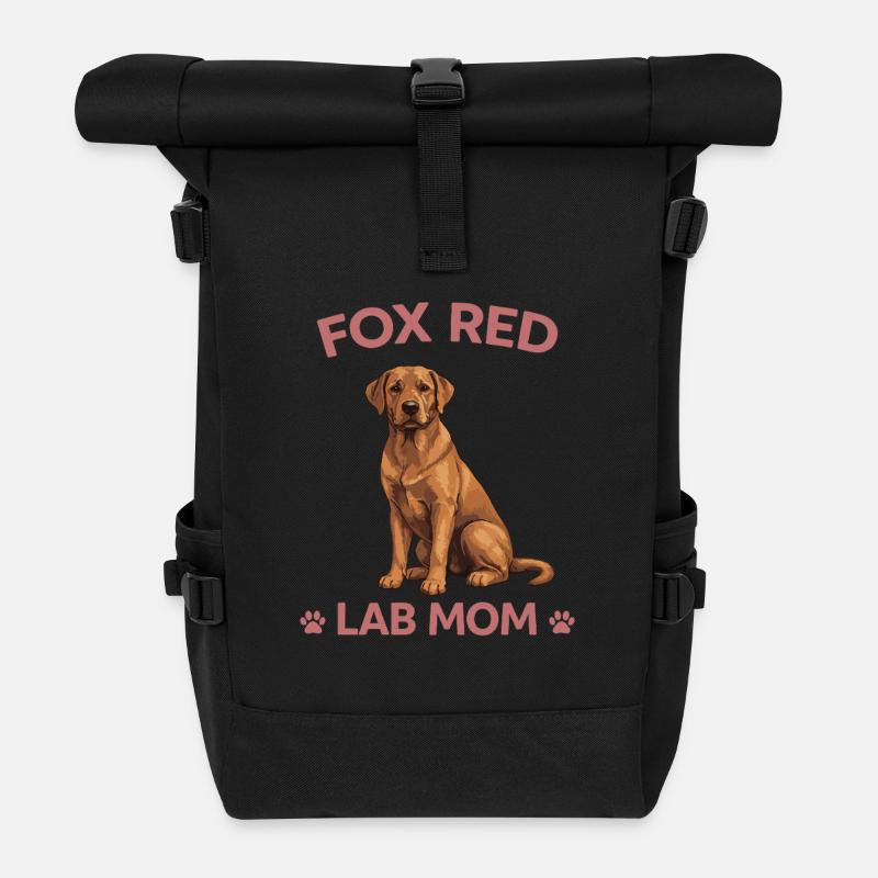 Fox Red Labrador Mom Shirt Hundeliebe Geschenk - Rolltop Rucksack - Schwarz