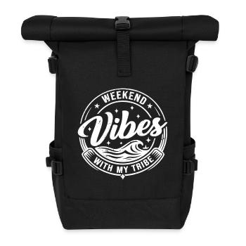 weekend vibes with my tribe - Roll Top Backpack - black - Front
