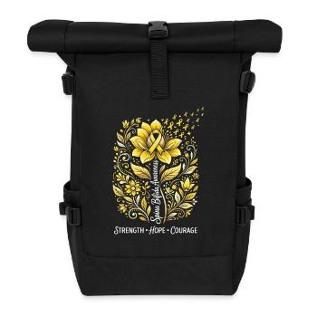 Goldene Blütenkranz Stärke Hoffnung Mut - Rolltop Rucksack - Schwarz - Vorne