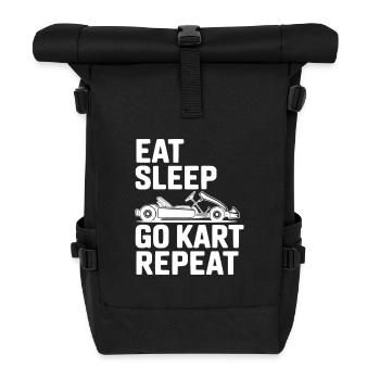 Eat Sleep Go Kart Repeat - Roll Top Backpack - black - Front