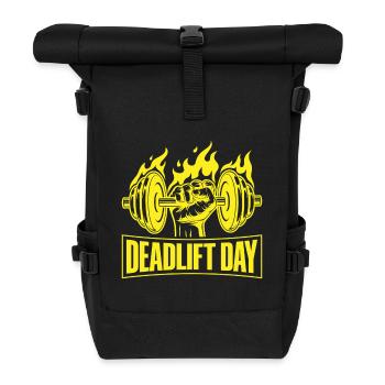 Fitness Motivation Bodybuilder Deadlift Day - Roll Top Backpack - black - Front