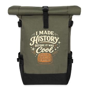 Ancient Mesopotamia, Sumerian - Roll Top Backpack - olive/black - Front