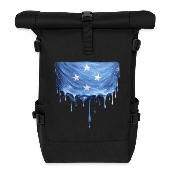 Drapeau dégoulinant de Micronésie - Sac à dos roll top - noir - Devant