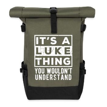 Es ist eine Sache von Luke, die du nicht verstehen würdest - Rolltop Rucksack - Olive/Schwarz - Vorne
