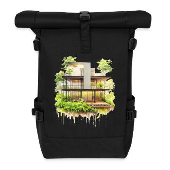 Luxury Meets Wilderness - Roll Top Backpack - black - Front