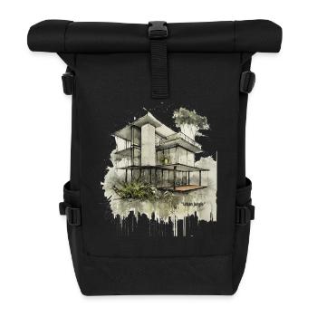 Maison moderne de la jungle urbaine - Sac à dos roll top - noir - Devant