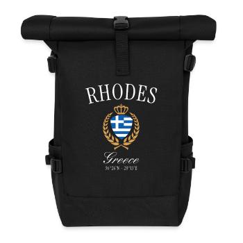 Rhodos Griechenland Wappen Krone – Reise Souvenir - Rolltop Rucksack - Schwarz - Vorne
