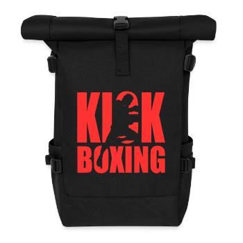 Kickbox-Silhouette - Rolltop Rucksack - Schwarz - Vorne
