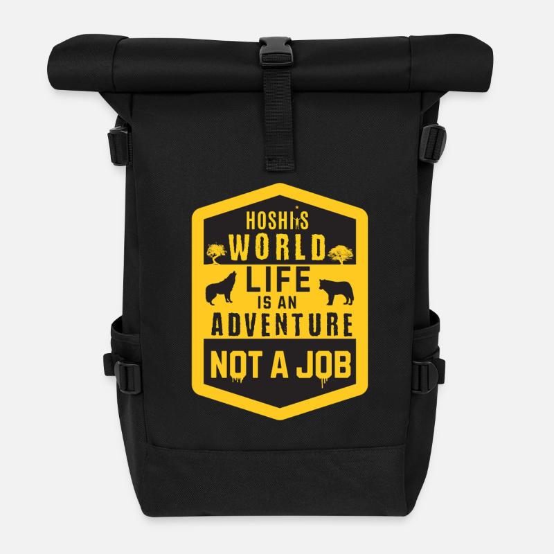 Hoshi's World Adventure- Live is an Adventure - Rolltop Rucksack - Schwarz