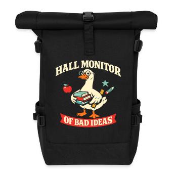 Gans mit Schulhumor - Rolltop Rucksack - Schwarz - Vorne
