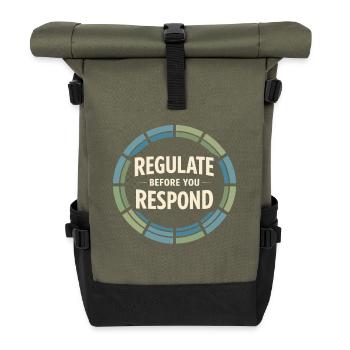 Somatic Healing Somatic Therapy - Roll Top Backpack - olive/black - Front