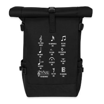 Notes de musique Notes drôles Musiciens qui parlent drôle - Sac à dos roll top - noir - Devant