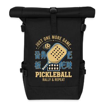 Pickleball: Nur noch ein Spiel, Rallye, Wiederholung, witzig. - Rolltop Rucksack - Schwarz - Vorne