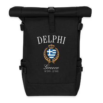 Delphi Greece Coat of Arms Crown – Travel Souvenir - Roll Top Backpack - black - Front