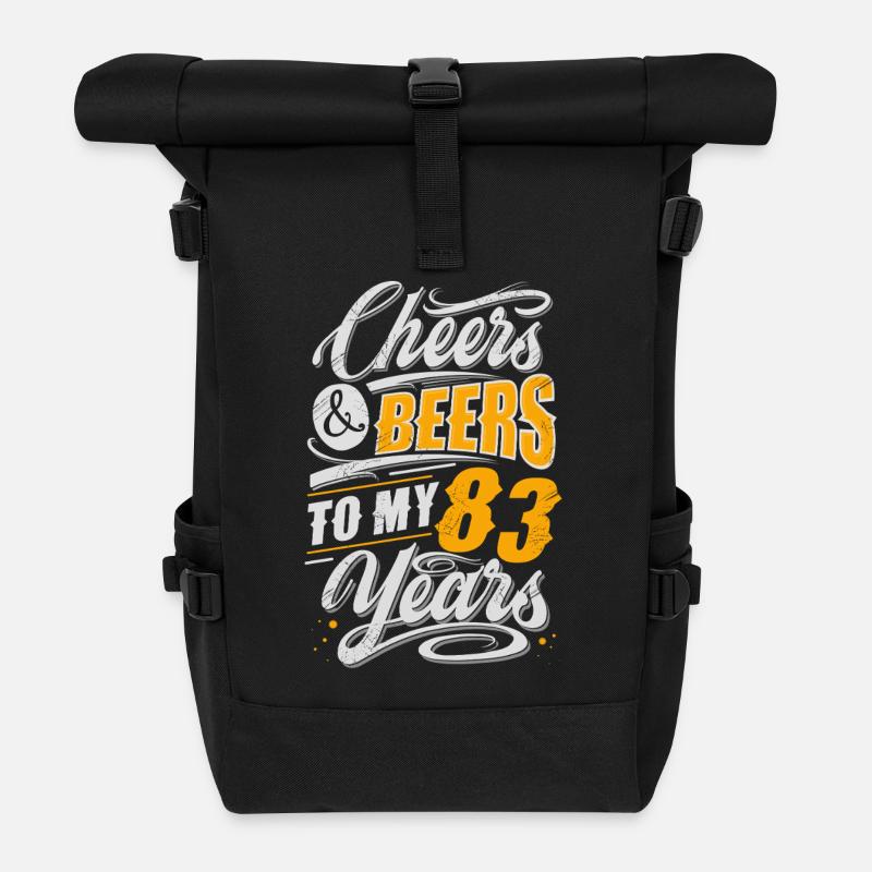 83. Geburtstag - Rolltop Rucksack - Schwarz