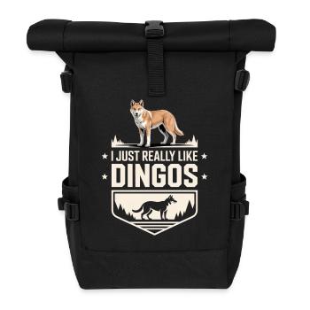 Dingo Australischer Wildhund Tierliebhaber Design - Rolltop Rucksack - Schwarz - Vorne
