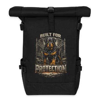 Rottweiler Dog - Roll Top Backpack - black - Front