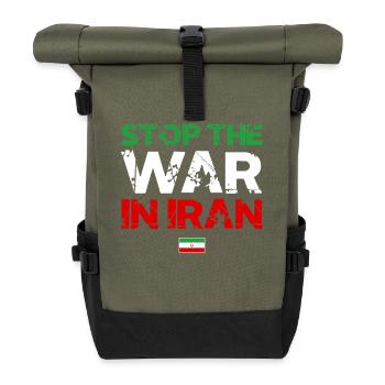 Arrêter la guerre d’Iran - Paix iranienne - Sac à dos roll top - olive/noir - Devant