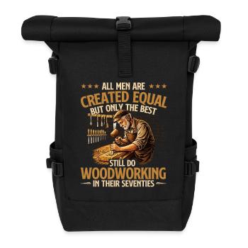 Beste Holzarbeiter in ihren Siebzigern Humor - Rolltop Rucksack - Schwarz - Vorne