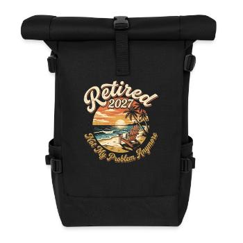 Ruhestand 2027 – nicht mehr mein Problem. Ruhestan - Rolltop Rucksack - Schwarz - Vorne