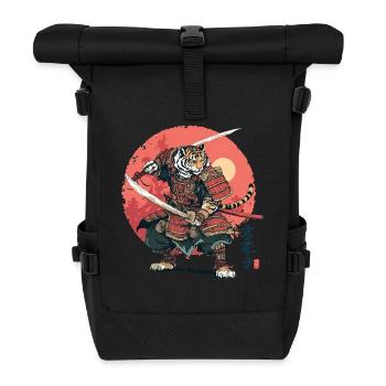 Tiger Samurai in Crimson Armor - Roll Top Backpack - black - Front