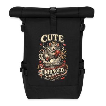 Farbratte Hausratte Cute And Slightly Unhinged - Rolltop Rucksack - Schwarz - Vorne
