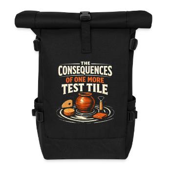Un autre carreau d’essai | Céramique - Sac à dos roll top - noir - Devant