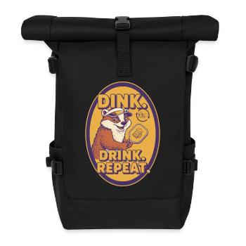 Pickleball Funny Player Dink Drink Repeat - Roll Top Backpack - black - Front