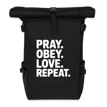 Prie. Obéis. Aime. Répète. - Sac à dos roll top - noir - Devant