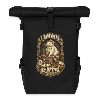 Farbratte Fancy Rat Je travaille pour subvenir aux besoins de mes rats - Sac à dos roll top - noir - Devant