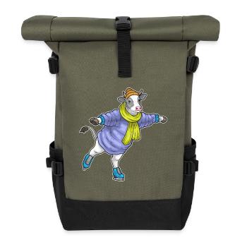 Vache Patinage sur glace Patins à glace Sports d’hiver - Sac à dos roll top - olive/noir - Devant