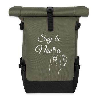 Ich bin die Abschiedsbraut - Rolltop Rucksack - Olive/Schwarz - Vorne