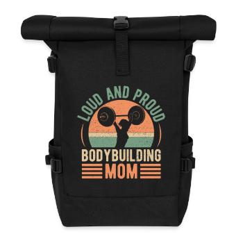 Fitness Motivation Bodybuilder Mom Gym - Roll Top Backpack - black - Front